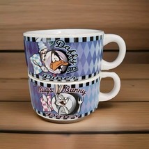 Vintage 1998 Looney Tunes Souper Bowl Mugs Bugs Bunny Daffy Duck Diner T... - $25.00