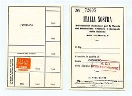 Italia Nostra 1963 Ticket Protection Nations Artistic &amp; Natural History ... - $11.88