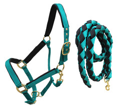 Nylon Horse Neoprene Padded Halter Brass Hardware Horse Tack Equine 606173 - $31.99