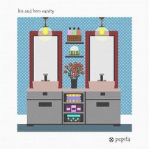 Pepita Needlepoint Canvas: His and Hers Vanity, 10&quot; x 10&quot; - £62.73 GBP+