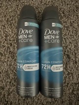 2 Cans Dove Men + Care Dry Spray Antiperspirant Clean Comfort 3.8 oz EXP 05/25 - £8.65 GBP