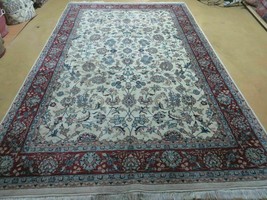 6&#39; X 9&#39; Vintage Handmade Fine Chinese Floral Oriental Wool Rug Carpet Beige - £710.73 GBP