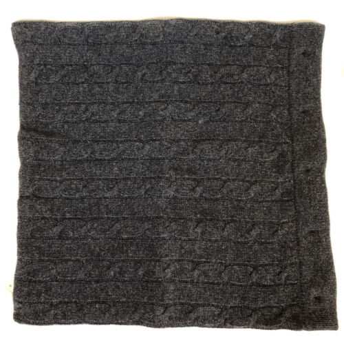 NEW Pottery Barn cable Wool Knit charcoal 5 button lambs Wool throw pillow Cover - $24.18