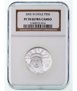 2005-W $25 .9995 Platinum Statue of Liberty 1/2 Oz. Bullion Coin NGC PF7... - £793.27 GBP
