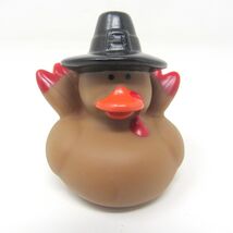 Thanksgiving Turkey Rubber Duck 2 inch Pilgrim Hat Brown Squirter US Sel... - $8.92