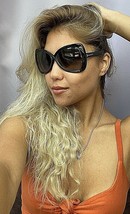 New Tom Ford JTF 277 01B Jade 60mm Black Oversized Women&#39;s Sunglasses Italy - £149.05 GBP