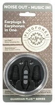 Plugfones PGP-BB Guardian Plus Earphone w/ Foam &amp; Silicon Tip, Black/Gray, 54&quot; - £15.10 GBP