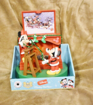 Mickey &amp; Minnie Mouse Animated &amp; Musical Light Up Fireplace Christmas Holiday  - £42.75 GBP