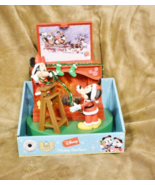 Mickey &amp; Minnie Mouse Animated &amp; Musical Light Up Fireplace Christmas Ho... - £42.76 GBP
