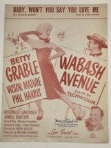 1950 Baby Won&#39;t You Say You Love Me Wabash-Betty Grable Sheet Music-Meier Frank - $18.37