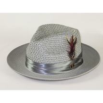 Men's Summer Spring Braid Straw style Hat by BRUNO CAPELO JULIAN JU909 Silver image 3