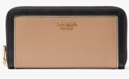 Kate Spade Morgan Beige Black Zip-around Continental Wallet K8955 $198 Retail - £58.39 GBP