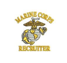 Marine Corps Recruiter Embroidered Polo Shirt Oohrah Ega Usmc Marines Embroidery - £23.94 GBP