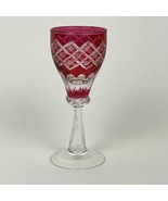 Vintage Cranberry Cut to Clear Cordial Glass - $19.80