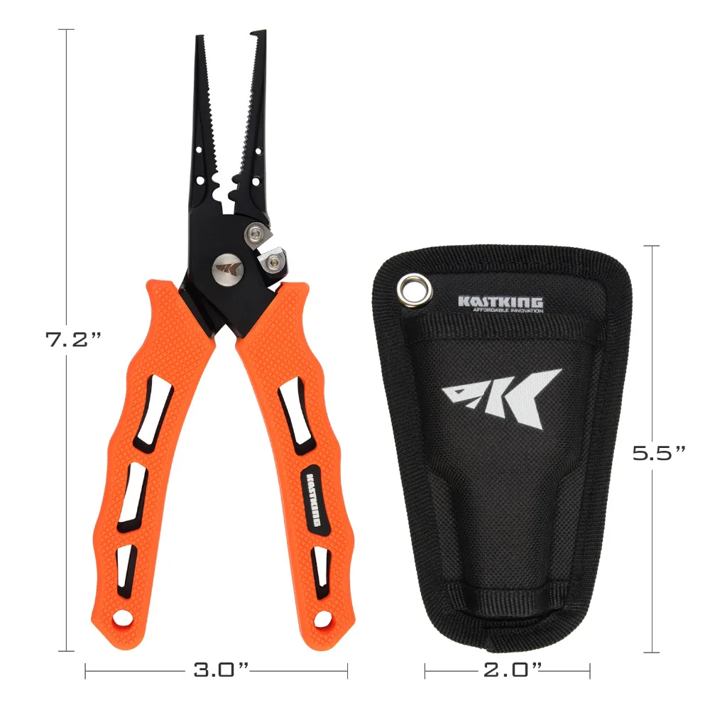 Sporting KastKing 420 Stainless Steel Fishing Pliers Tungsten Carbide Braid Cutt - £70.34 GBP