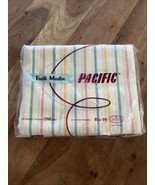 VTG Pacific Truth Muslin Double 81x99 Sheet NOS Sealed New Striped - $337.87 MXN