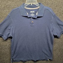 Duluth Trading Polo Shirt Men&#39;s Sz L Navy Blue Workwear Short Sleeve 100% Cotton - £10.64 GBP