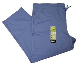 Unisex Plus Size Stretch Drawstring Medical Scrub Pants - Ceil Blue Size... - £11.67 GBP