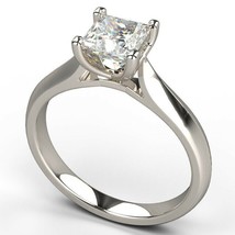 1.50Ct Princess Cut Genuine Moissanite Solitaire Engagement Ring in 925 Silver - £72.54 GBP