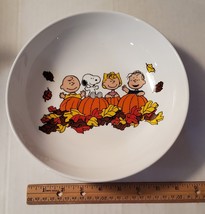 NEW Snoopy Peanuts pumpkin patch leaves SUDDENLY IT&#39;S FALL ceramic pasta... - $19.99