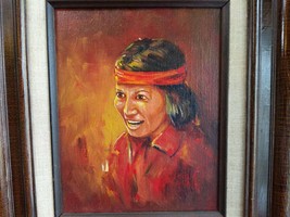 John Jones (American b. 1943) Native American Oil On Canvas Portrait - $113.85