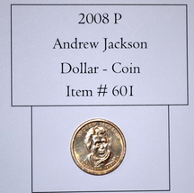 2008 P, Andrew Jackson, Dollar Coin, # 601, dollar coin, vintage coin, r... - £9.08 GBP