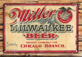 Miller Milwaukee Beer Novelty metal sign 12&quot; x 8&quot; Wall Art - £7.05 GBP