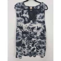 Balance Collection Hooded Tank Top 3X Womens Plus Size Black Grey Tye Dye Look - £15.69 GBP