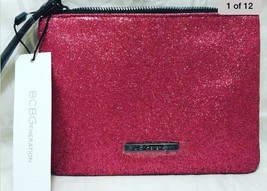 New BCBGeneration Lipstick Women Purse Handbag Clutch Glitter Wristlet Size NS - $11.77