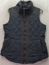 Marmot Quilted Vest Womens Medium Black Polyester Sleeveless Pockets Ful... - £36.49 GBP