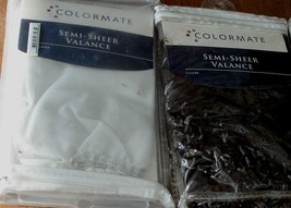 Colormate Semi-Sheer Valance - White or Expresso - 36&quot; x 20&quot; - BRAND NEW IN PACK - £13.36 GBP