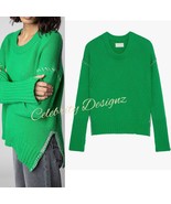 Women's Oversized Cashmere Sweater – Crew Neck, Ribbed Hem, Stitched Detail - $106.99