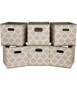 Decorated Storage Cubes 10X10X11 Inch Brown Cube Baskets Lattice Pattern, 6 - $45.95