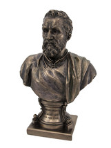 Michelangelo Bronze Finish Bust Statue Artist - $66.83