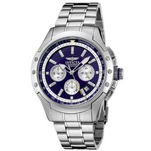 Invicta 6192 Men&#39;s Invicta II Chronograph Stainless Steel Blue Dial Working - £48.06 GBP