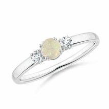 ANGARA Classic Opal and Diamond Three Stone Engagement Ring in 14K Gold - £551.50 GBP