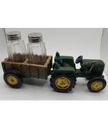 Tractor Hay Trailer Carrying Salt-Pepper Shaker Set Holder Detaches 9&quot;x4&quot;. - $8.91