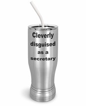 PixiDoodle Disguise Funny Secretary Insulated Coffee Mug Tumbler with Spill-Resi - £26.27 GBP+
