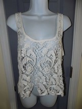 Aeropostale White Knit Crop Tank Top Size L Women&#39;s NEW - £14.53 GBP