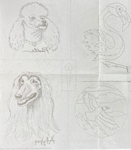 FC&amp;A Iron On Transfer Pattern Afghan Hound Face Poodle Flamingo Eagle Fish - £7.00 GBP