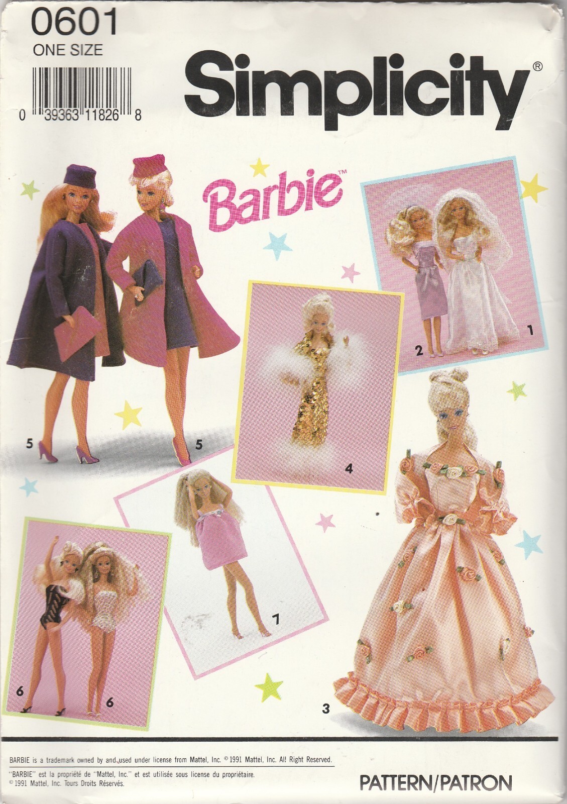 Barbie Patterns by Simplicity Lot of 3 ( wedding, swimsuits, ballgown, tuxedo) Item image 6