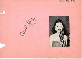 Carol Kay Signed Autographed Vintage Autograph Album Page - £19.77 GBP