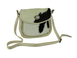 Montana West Trinity Ranch Hair-On Leather Trim Tooled Crossbody Saddle Bag - £70.08 GBP