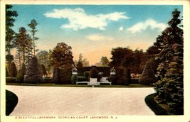 Lakewood N.J. Postcard Landmark Georgian Court Garden Vintage POSTCARD-BK44 - £4.74 GBP