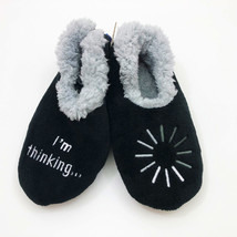 Snoozies Men&#39;s Slippers I&#39;m Thinking Small 7/8 Black - £10.13 GBP