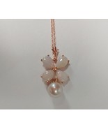 Chain &amp; Pendant Rose Gold 14 ct Opal &amp; Pearl 3 ct Necklace Petals FROM T... - $388.10 CAD