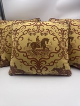 21&quot;x22&quot; Burgundy And Gold Needlepoint Derby Pillow - £949.45 GBP