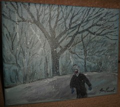 YVON PROVOST. NEIGE DE LA ST-VALENTINE QUEBEC CANADA. OIL ON CANVAS PAIN... - $110.00