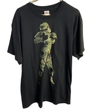 Star Wars T Shirt  Mens L Black Crew Neck Short Sleeved camo Storm Trooper - $12.12