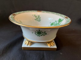 Herend Chinois Bouquet Vert Doré Griffe à Pied Bol Marquée Bas - $159.30